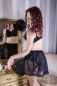 Preview: Nylon Tellerrock in 50er Look durchsichtig in Farbe Schwarz